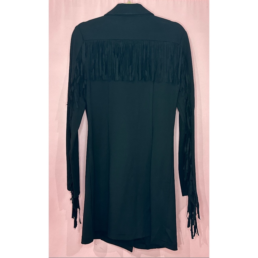 Black Blazer Dress with fringe detail - Picture 5 of 16